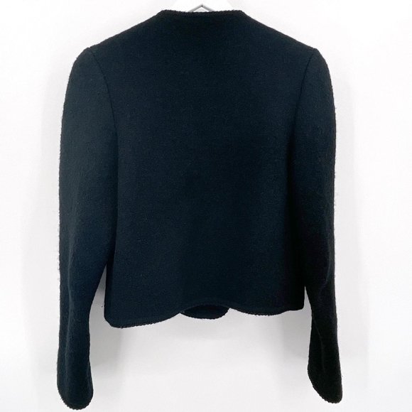 Vintage Brooks Brothers Black Wool Cable Knit Detail Blazer Style Evening Jacket - Picture 8 of 10